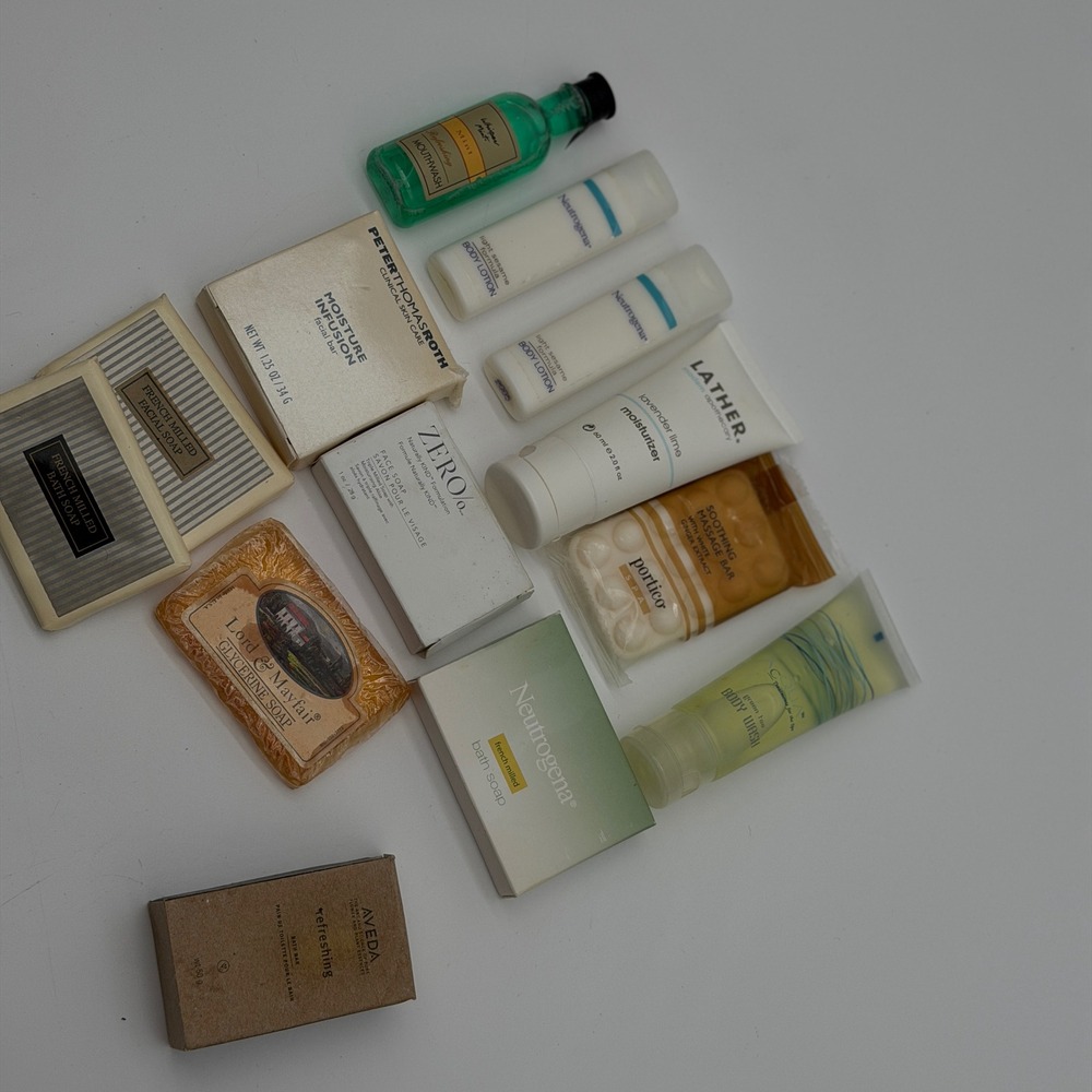 Luxury Hotel Amenity Lot Aveda Neutrogena Peter Thomas Roth Lather Soaps Lotion